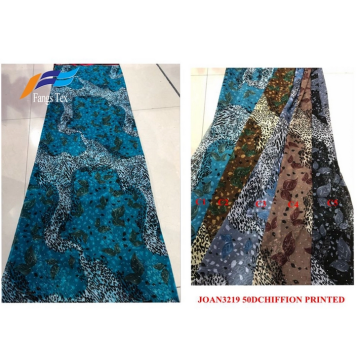 Tessuto per abiti Abaya stampato in chiffon arabo 50D in poliestere